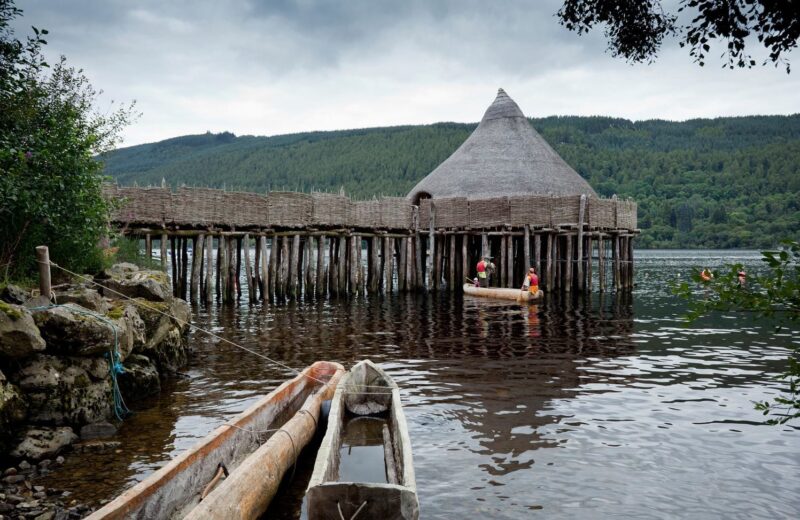 Dugout Canoes Available For Hire At The Living Iron Age Experience Special Event At The Scottish Crannog Centre On Loch Tay Kenmore Perthshire
