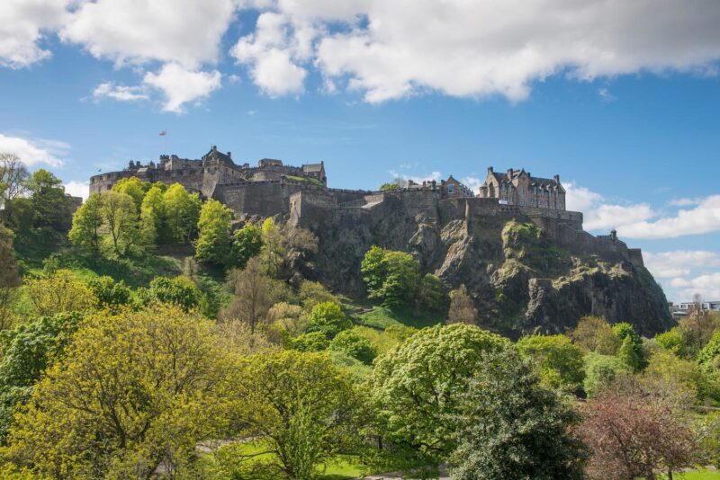 Edinburgh Castle Seen From Princes Street