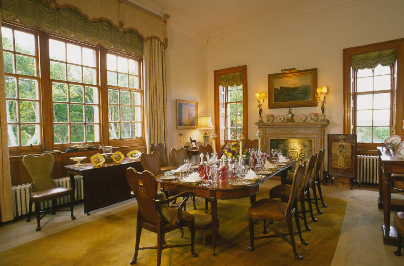 Looking Over The Luxurious Furnishings In The Dining Room At The Castle Of Mey