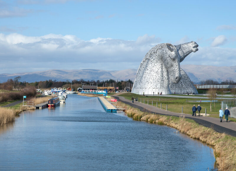 Union Canal Next To The Kelpies Helix Park By Falkirk
